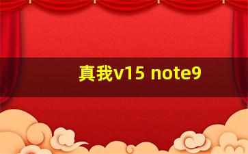 真我v15 note9